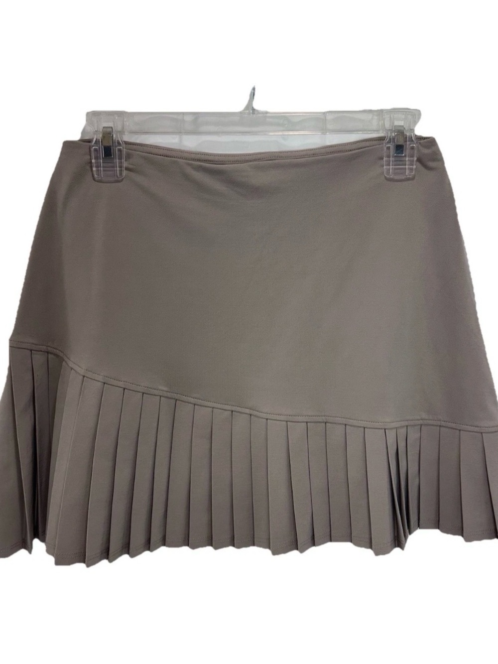 Soybu Taupe A-Line Skirt with Pleated Hem